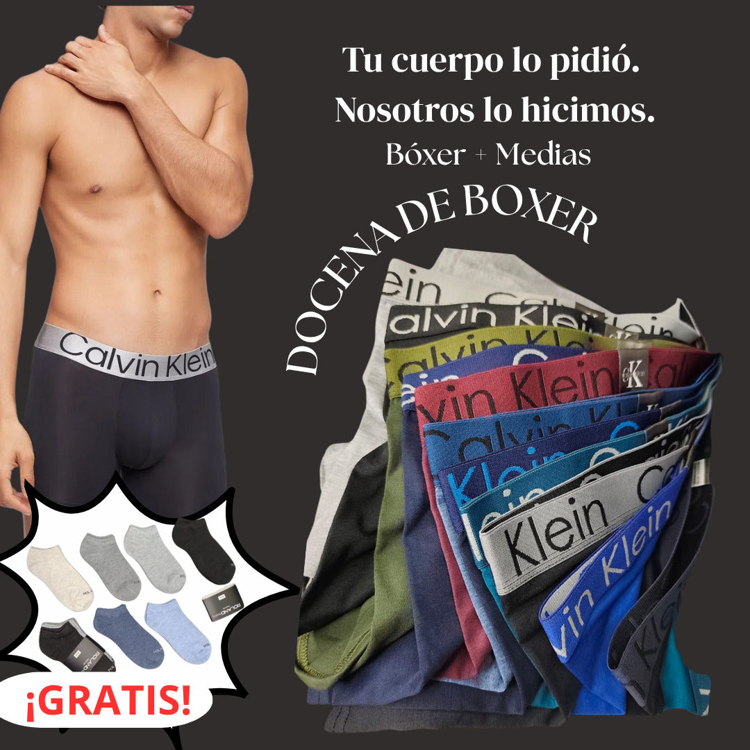 12 BOXER DE ALGODON + 6 MEDIAS