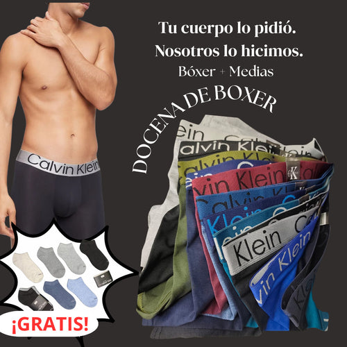 12 BOXER DE ALGODON + 6 MEDIAS