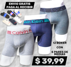 12 BOXER DE ALGODON + 6 MEDIAS